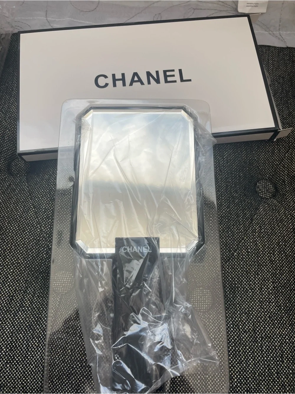 CHANEL Black & Silver Octagonal Hand Mirror GWP from Chanel